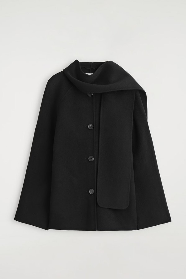 Double-Faced Wool Scarf Jacket