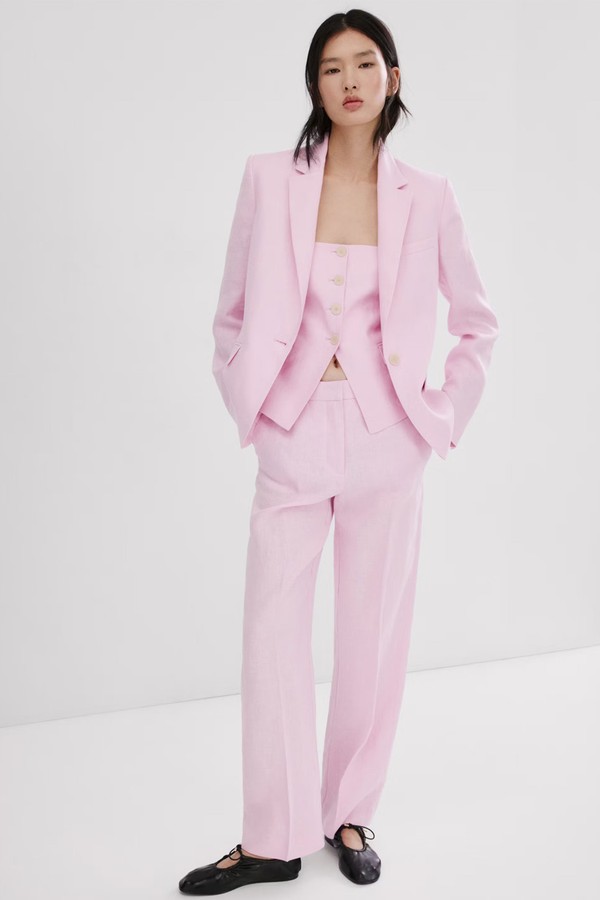 Linen Suit Jacket from Mango