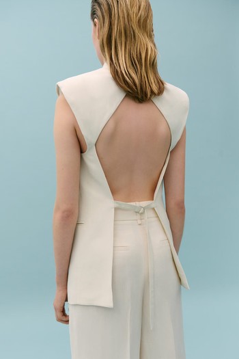 Suit Waistcoat With Open Back from Victoria Beckham X Mango