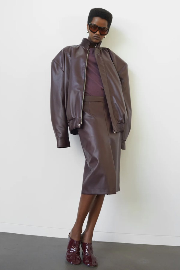 Arley Oversized Faux Leather Bomber from The Frankie Shop