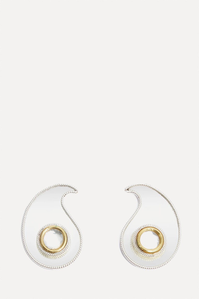Polki Paisley Stud Earrings from Valliyan