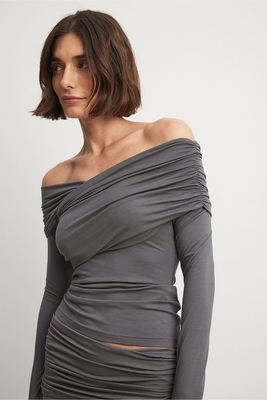 Soft Line Off Shoulder Draped Top from NA-KD x Zoe Liss