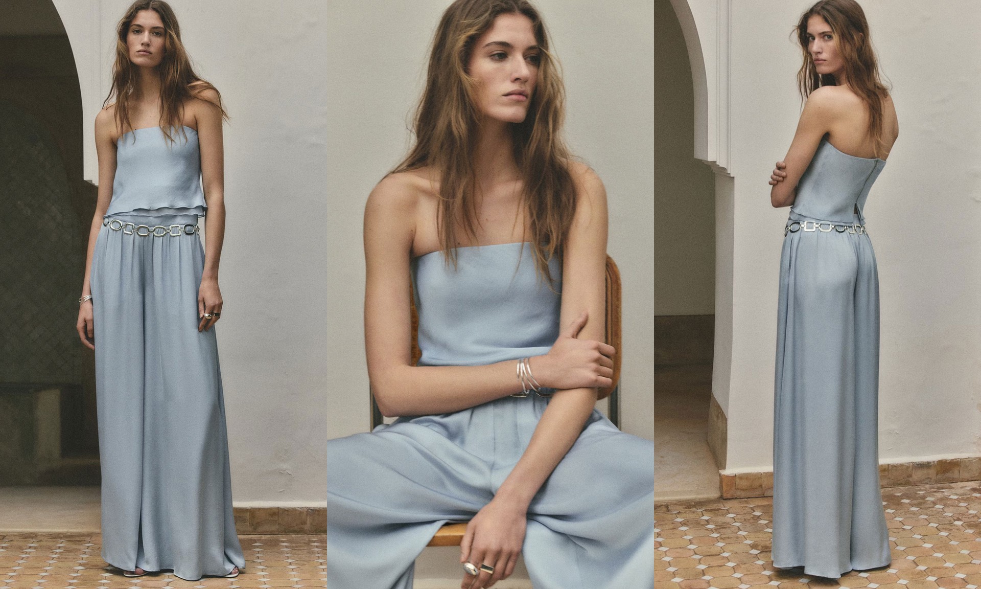 High-Rise Wide Leg Trousers, AED 369 | Mango