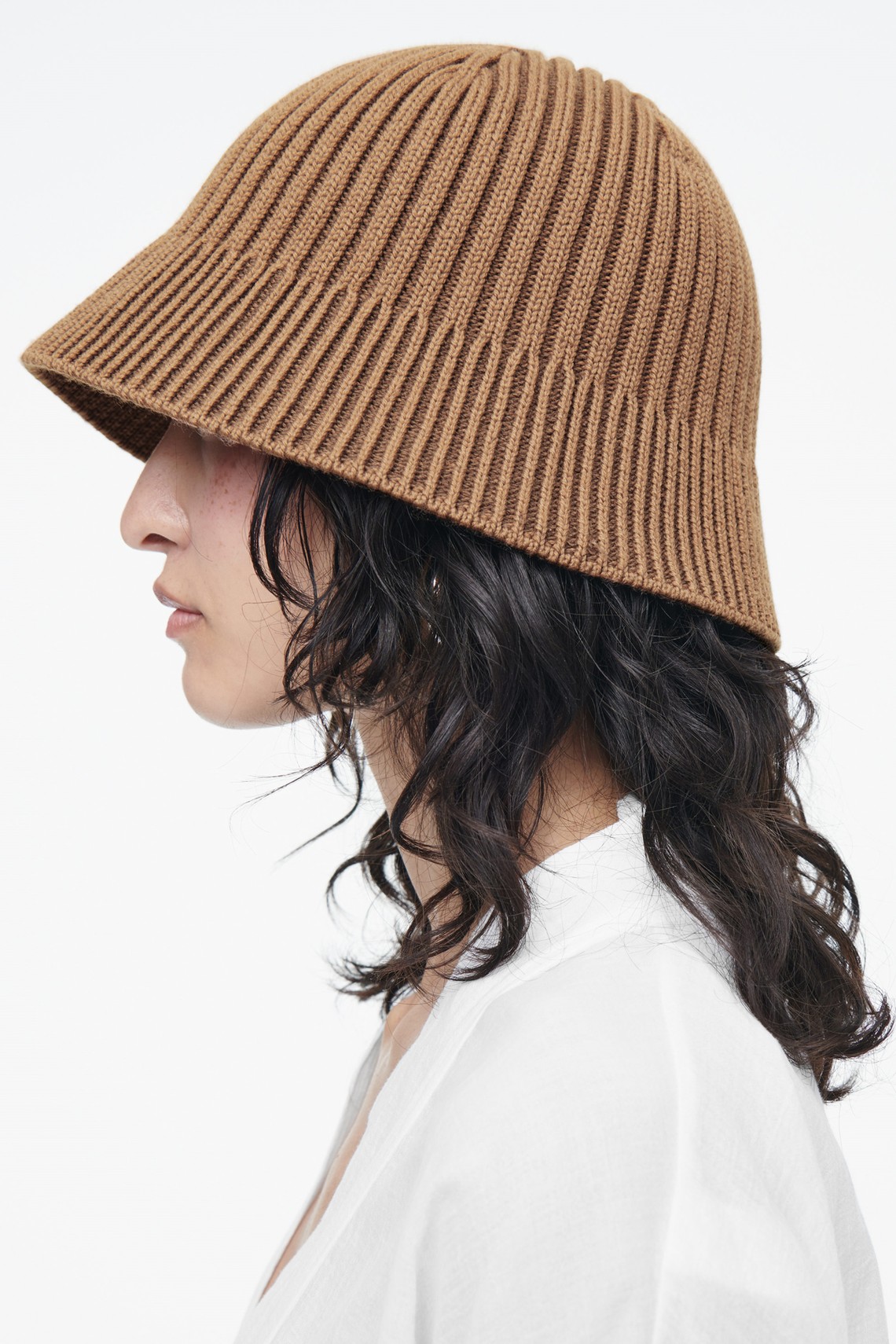 Ribbed-Knit Bucket Hat