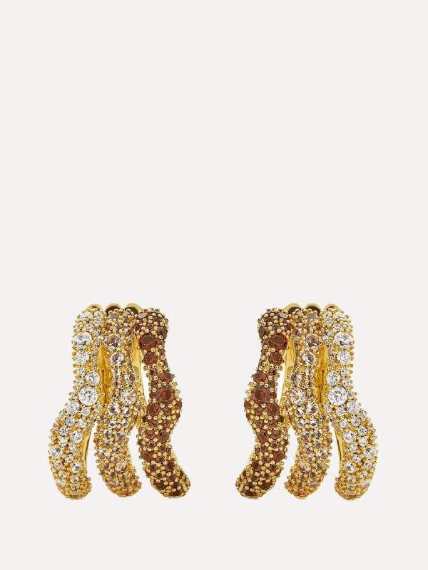 Molten Snow Pavé Hoop Earrings