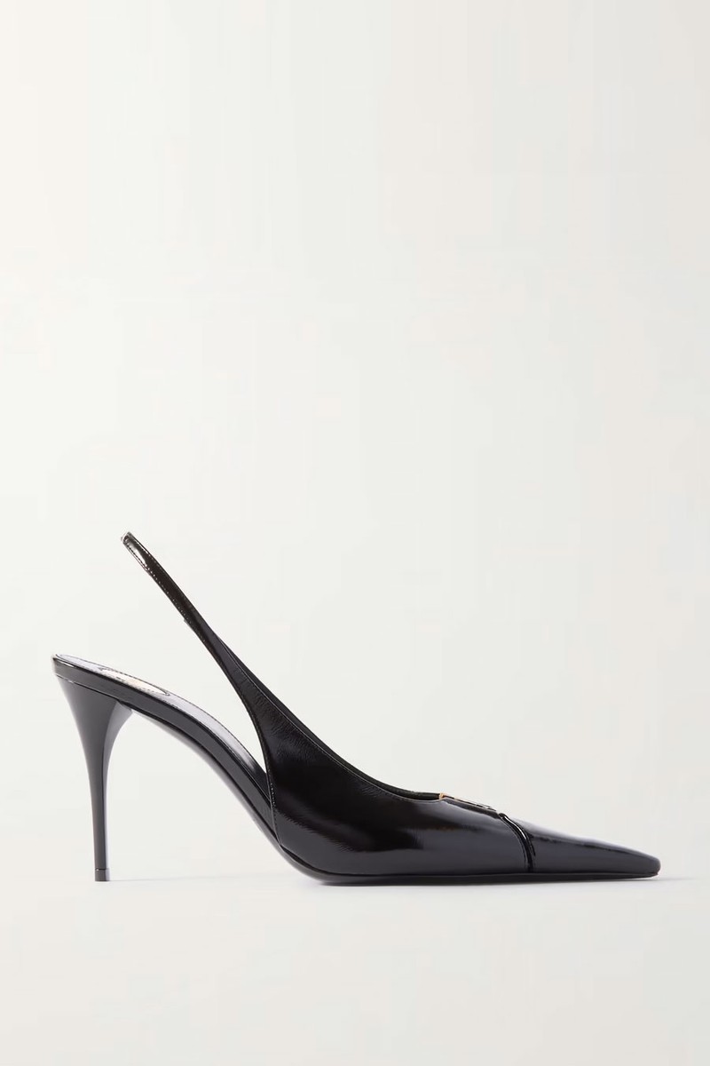 Babylone Cutout Patent-Leather Slingback Pumps from Saint Laurent