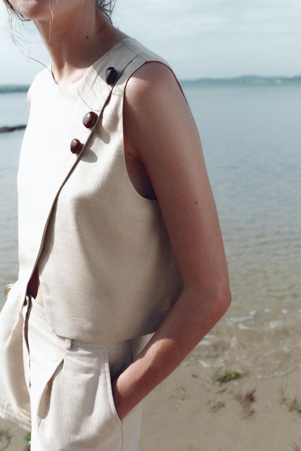 Crossover Linen Top