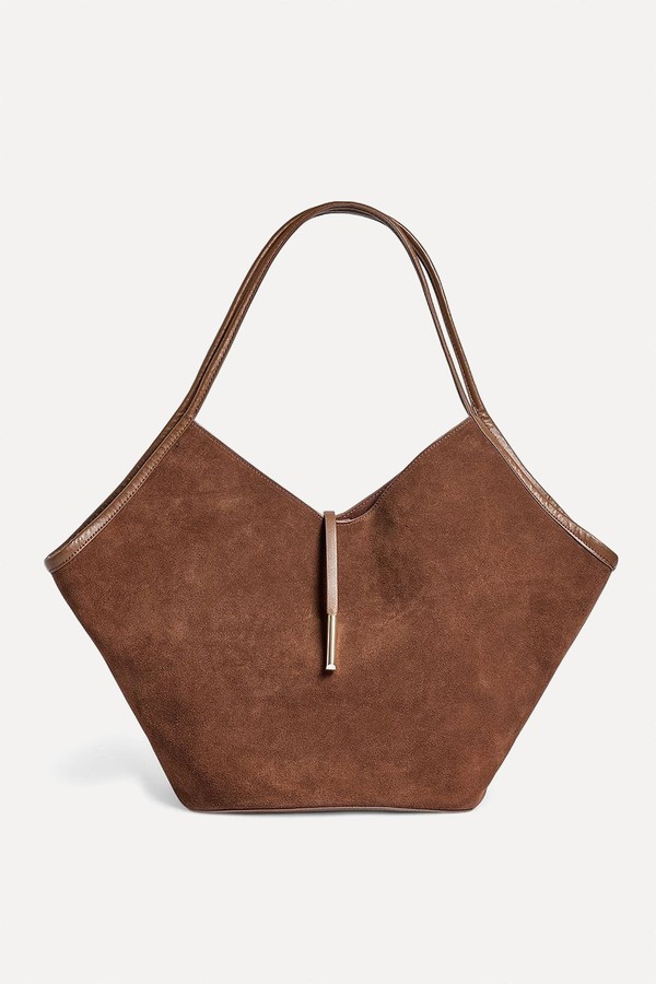 Big Triangular Suede Tote from NA-KD