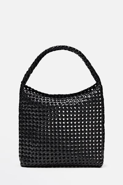 Woven Nappa Leather Bag With Knot Detail from Massimo Dutti