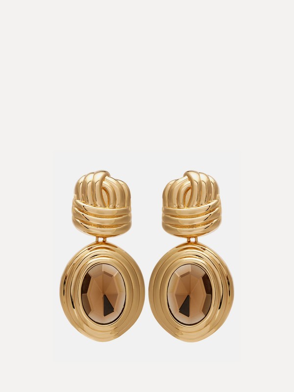 Crystal-Embellished Drop Earrings