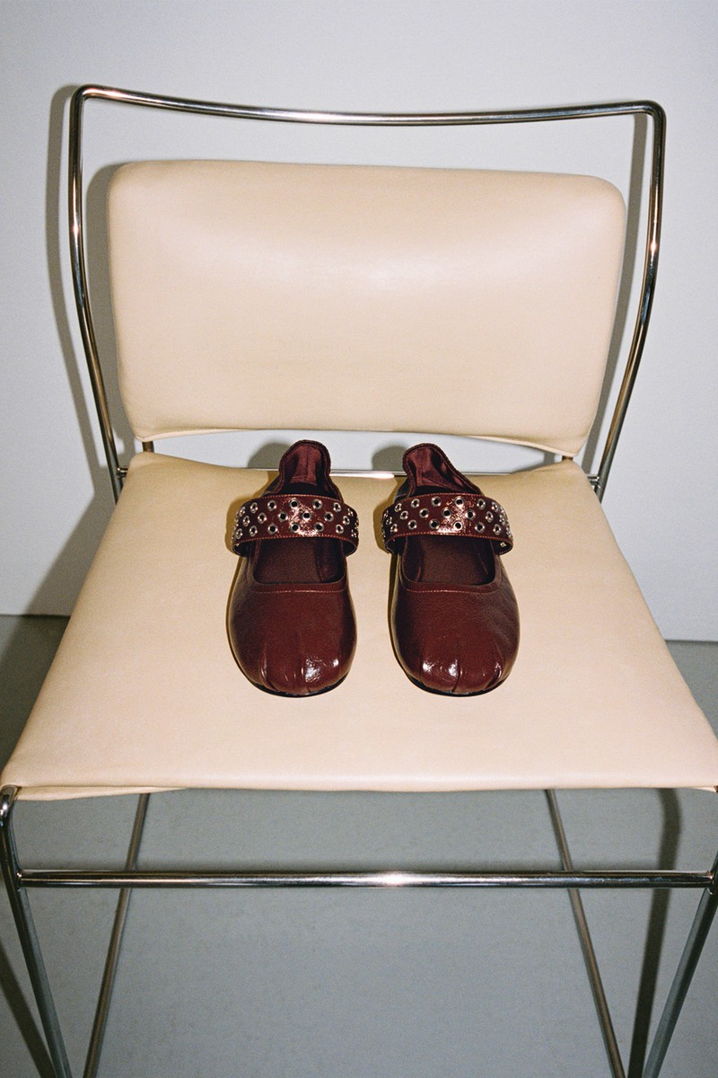 Leather Ballet Flats With Eyelets from Mango