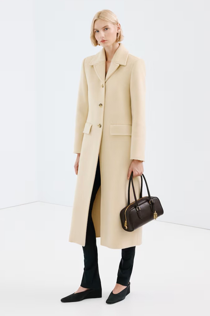 Buttoned Wool Coat from Mango