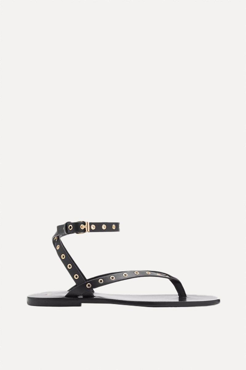 Leather Sandals With Eyelet Straps
