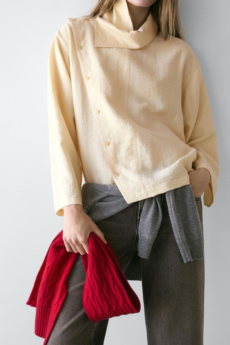 Asymmetric Button-Up Shirt