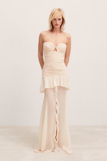 Draped Dress With Sweetheart Neckline