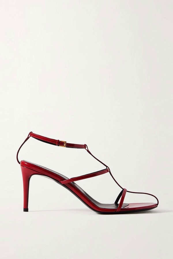 Cage Patent-Leather Sandals from Khaite