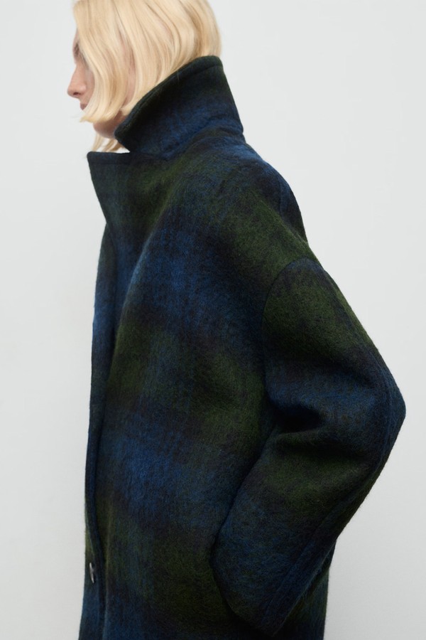 Oversized Check Coat from Mango