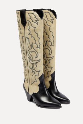 Leila Leather & Suede Cowboy Boots from Isabel Marant