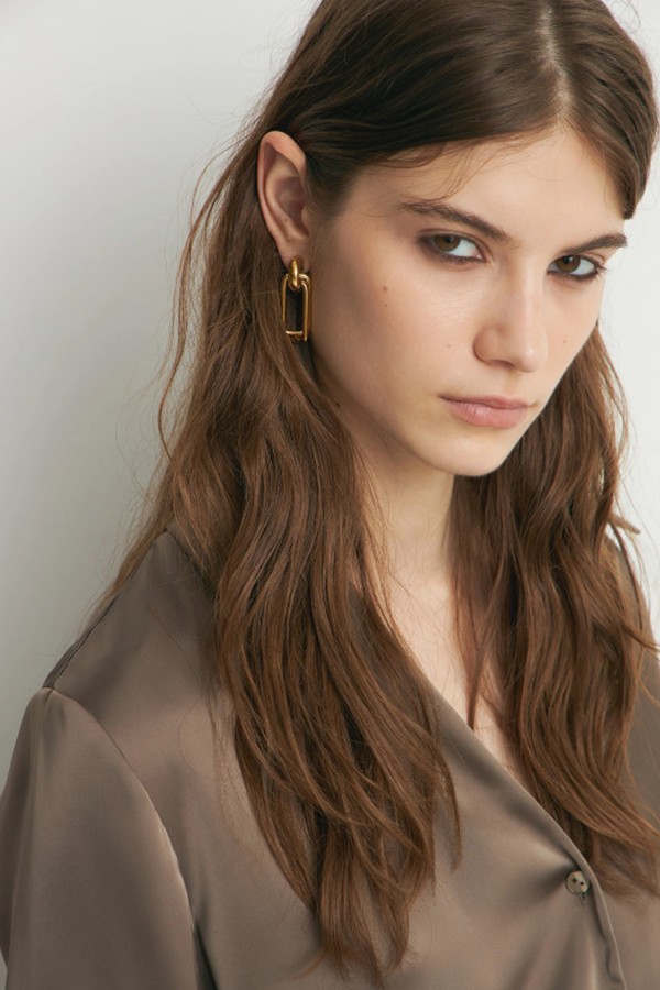 Gold Tone Steel Earrings
