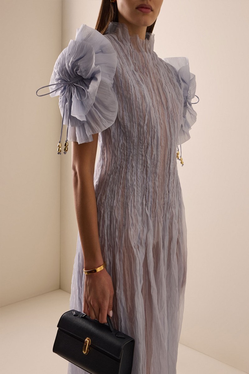 Clara Pleated Sheer Midi Dress from Aje