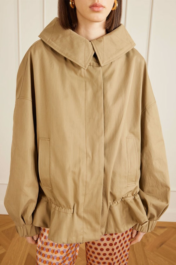 Gathered Cotton-Twill Hooded Jacket from Dries Van Noten