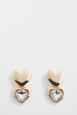 Crystal Heart Earrings from Mango