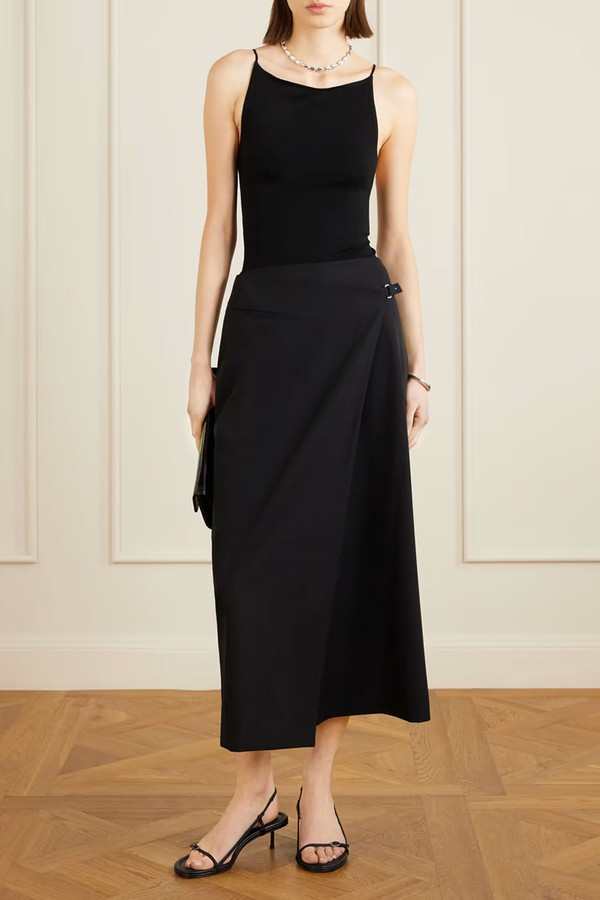 Wool Midi Wrap Skirt from ST. AGNI