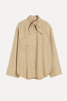 Scarf Collared Twill Shirt from H&M