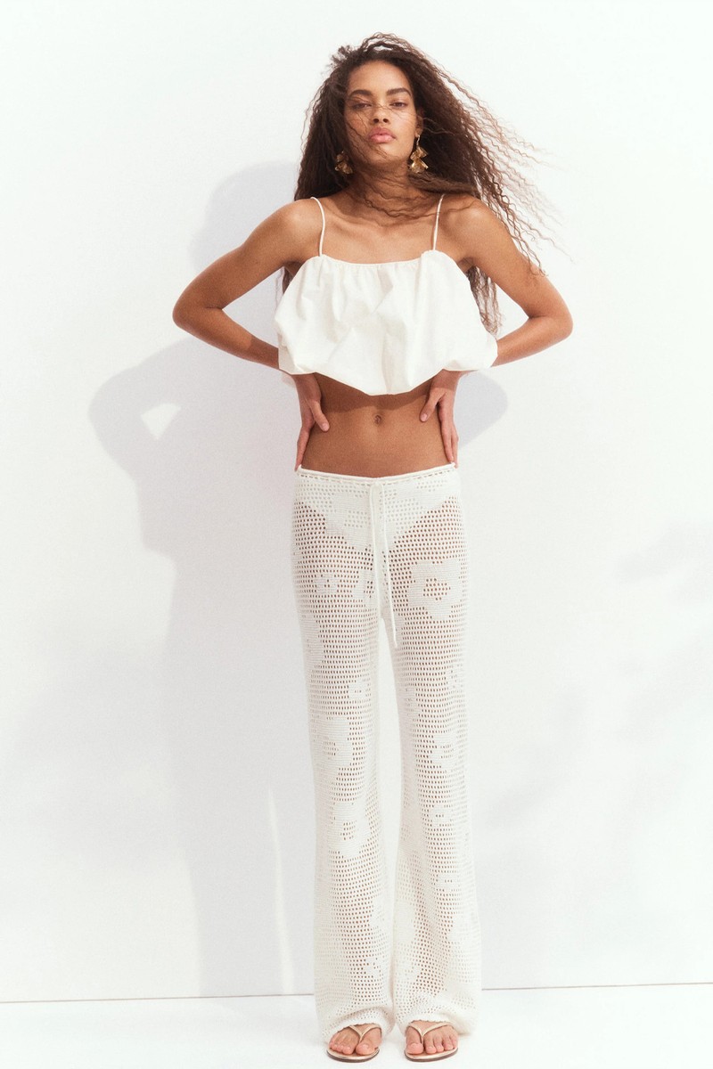 Pointelle-Knit Drawstring Trousers from H&M