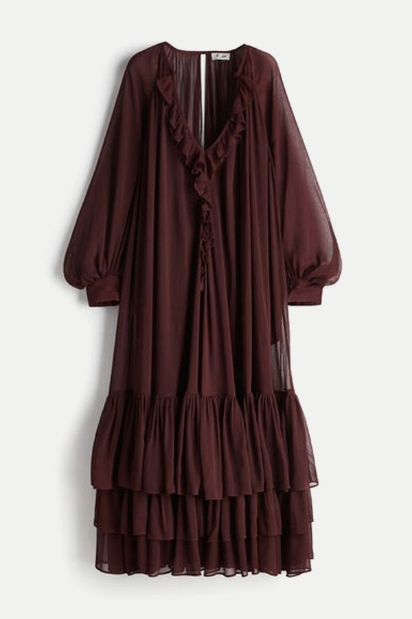 Balloon-Sleeved Chiffon Dress from H&M