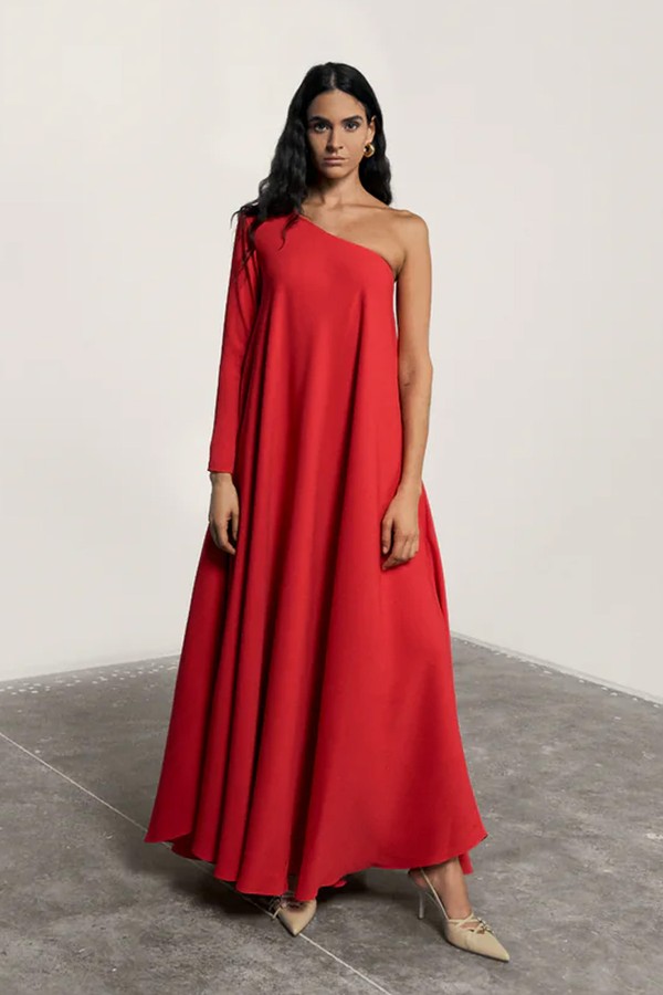 One Shoulder Bias Gown