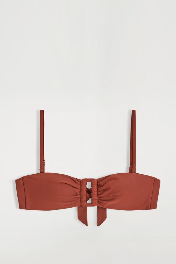 Gathered Bandeau Bikini Top