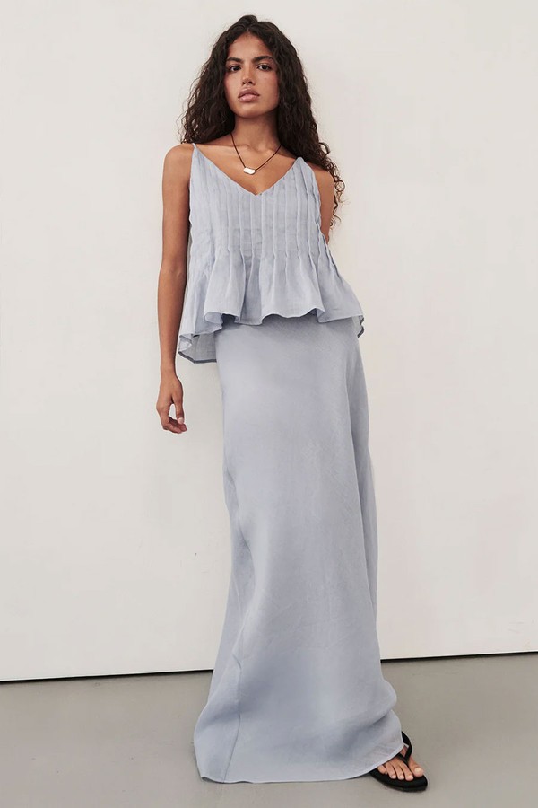 Maison Ramie Bias Maxi Skirt from DISSH