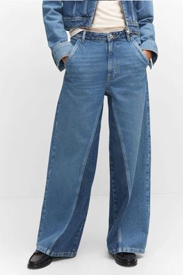 Two-Tone Wideleg Jeans