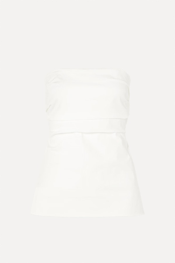 Strapless Tie-Back Ruched Cotton-Blend Top from St.Agni