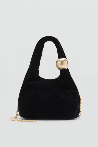 Velvet Bag With Ball Detail