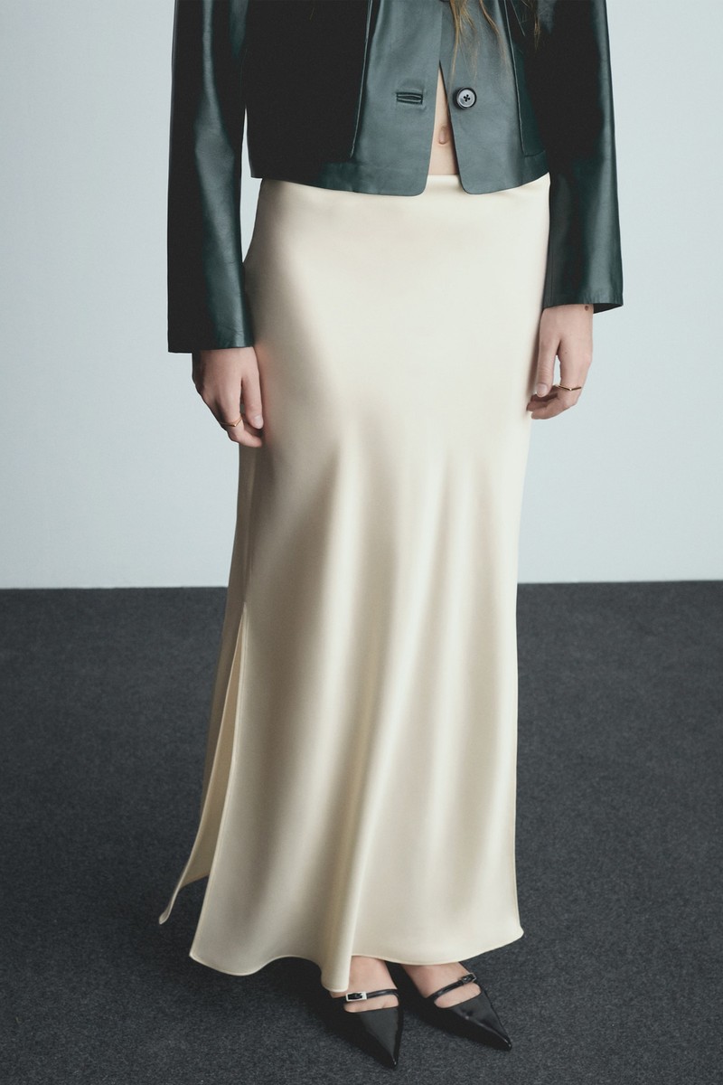 Satin Long Skirt