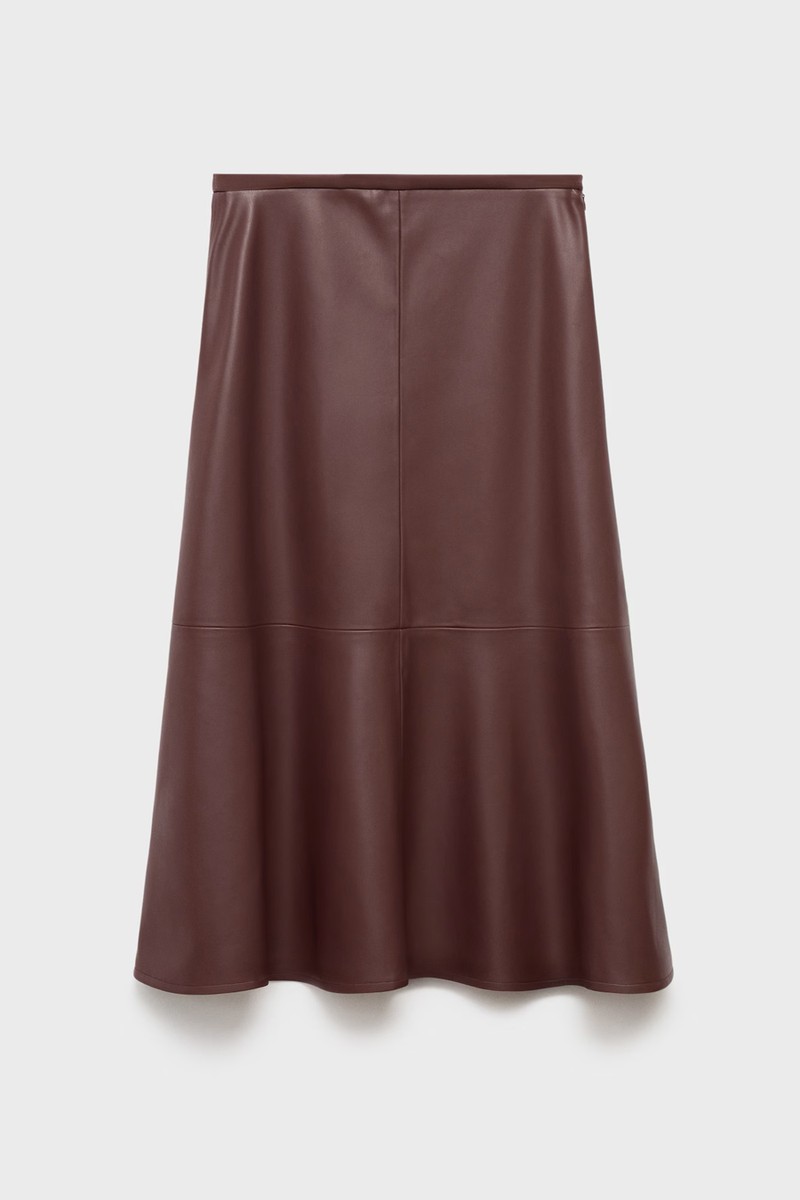 Leather-Effect Midi-Skirt from Mango