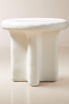 Bodene Round Ivory Resin Side Table from CB2