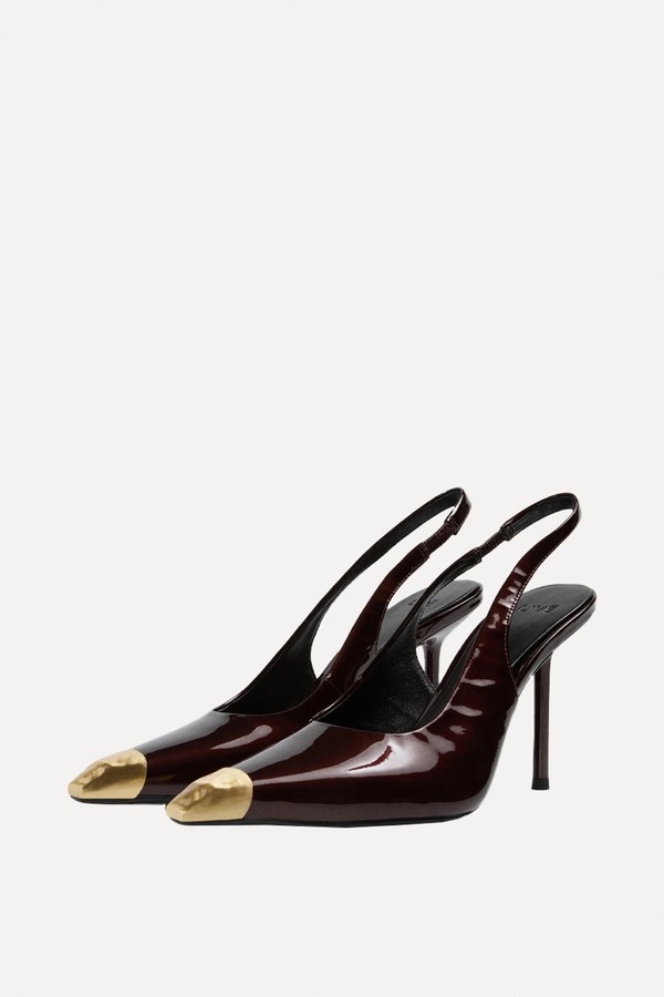 Patent Effect Leather Slingbacks