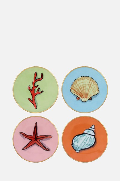 Il Viaggio Di Nettuno Set Of 4 Coasters from Ginori 1735