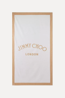 Logo-Print Cotton Beach Towel from Jimmy Choo