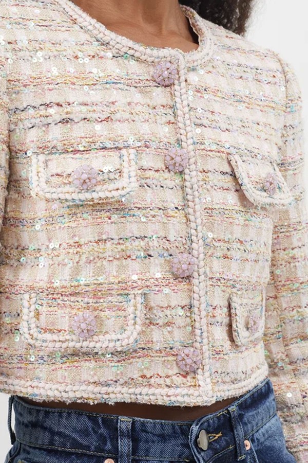 Sequinned Bouclé-Tweed Jacket from Self-Portrait