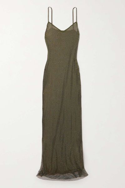 Crystal-Embellished Fishnet Gown from Self-Portrait