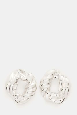 Rounded Rhodium-Plated Earrings from Completedworks