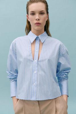 Striped Shirt With Cut-Out from Victoria Beckham X Mango