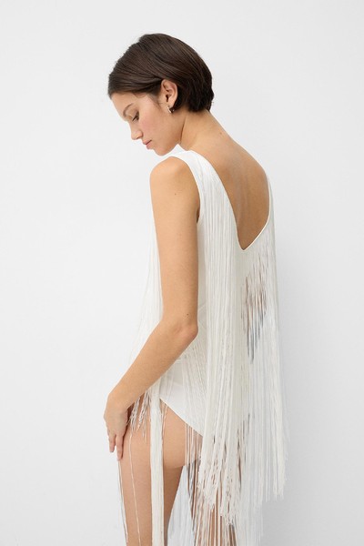 Maxi Bodysuit With Fringing from Bershka