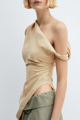 Asymmetric Ruched Top from Mango