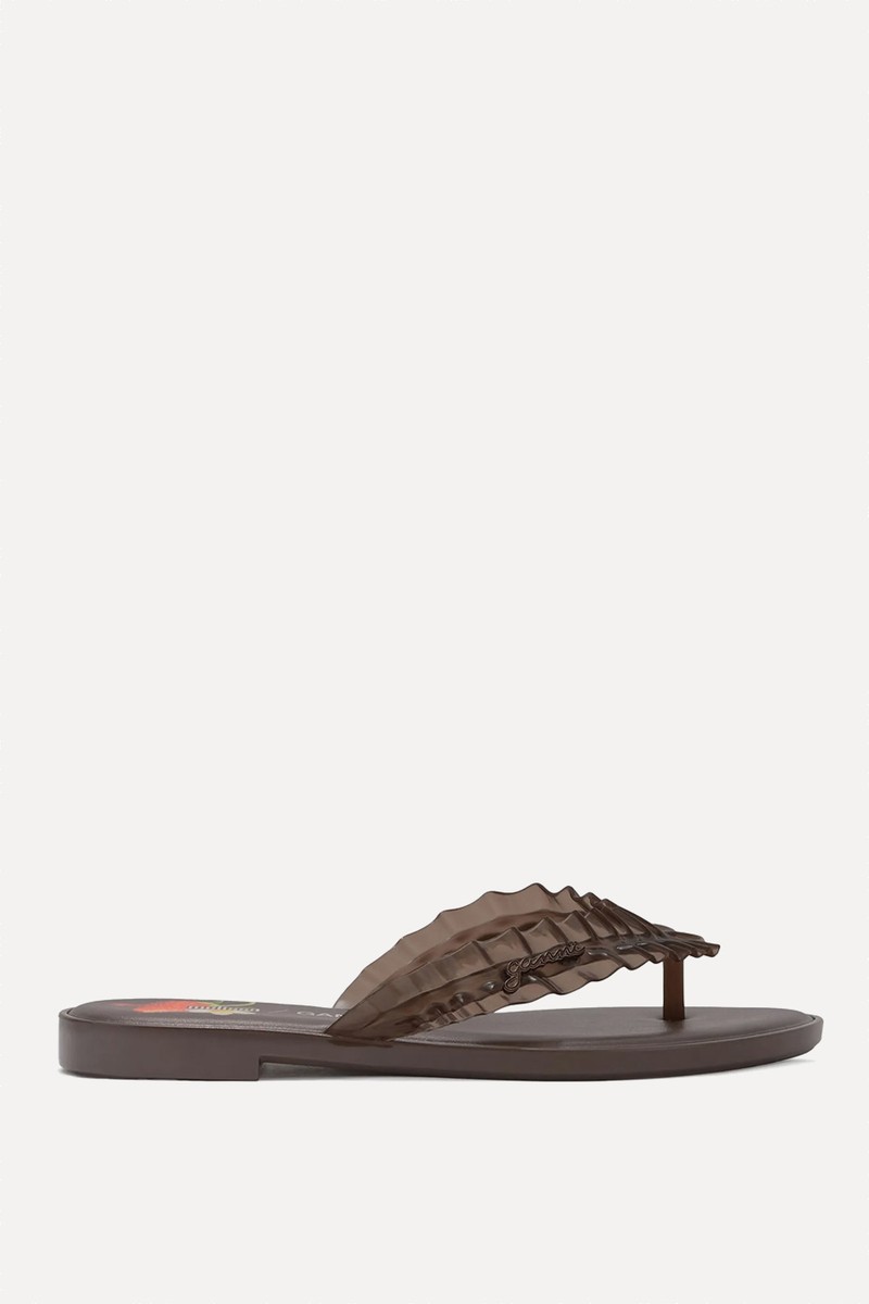 Ruffled-Strap Flip-Flops from GANNI x Melissa