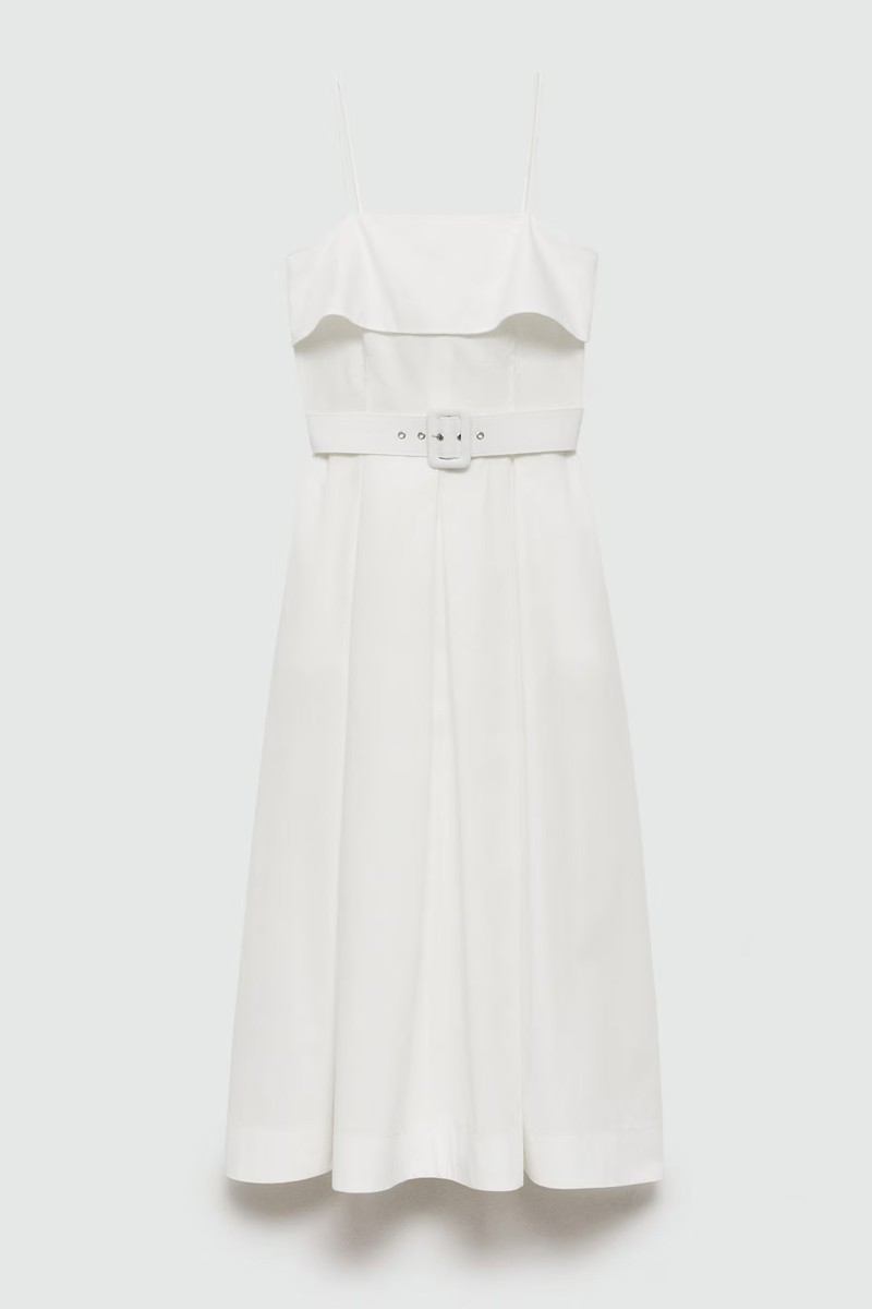 Dress With A Belted Neckline